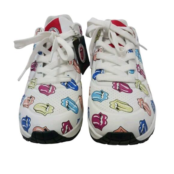 Skechers X ROLLING STONES Uno Sneakers Sz 9 White Multicolor TONGUE Say It Loud - Picture 9 of 16